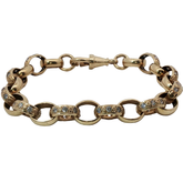 8.5” Pre-owned 9CT Stone Set Belcher Bracelet (26.5g)